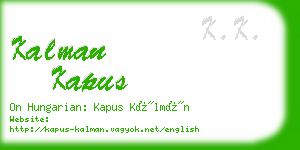 kalman kapus business card